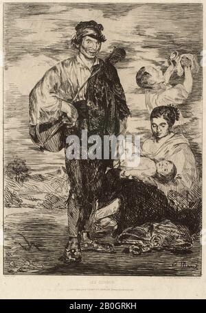 Édouard Manet, Französisch, 1838-1883, Die Zigeuner (Les Gitanos), von der Radierung auf Elfenbeintauchpapier, Bild: 11 x 8 1/16 Zoll. (27,9 x 20,5 cm Stockfoto