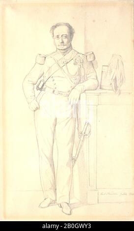 Jean-Paul Flandrin, Französisch, 148-1902, Portrait of an Officer, 1840, Graphite on Wove Paper, Gesamt: 14 5/8 x 9 Zoll. (37,2 x 22,9 cm Stockfoto