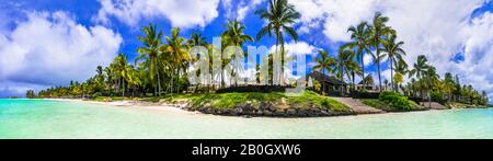 Perfekte tropische Strandlandschaft - Insel Mauritius, Belle Stute Stockfoto