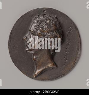 Pierre Jean David d'Angers, Französisch, 178on1856, B. Desnoyers, c Aus Bronze, Durchmesser: 3 9/16 Zoll (9 cm Stockfoto