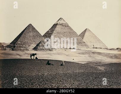 Francis Frith, Englisch, 1822-1898, Die Pyramiden von El-Geezeh aus dem Südwesten, Aus Ägypten, Sinai und Jerusalem: Eine Serie Von Zwanzig Fotografischen Ansichten, c 1860, Albumen Silberdruck aus Glas negativ, Bild: 14 3/8 x 19 1/4 Zoll. (36,5 x 48,9 cm Stockfoto