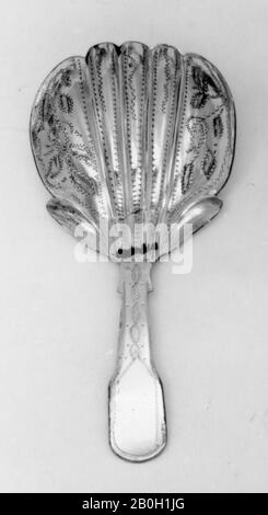 Möglicherweise James Collins, Britisch, aktiv 1850, Caddy Spoon, 1850/51, Silber, Gesamt: 3 Zoll (7,6 cm Stockfoto