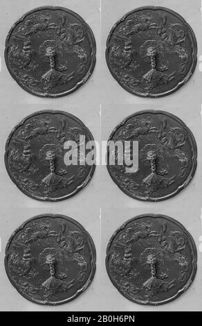 Spiegel, China, Tang-Dynastie (618-907), Kultur: China, Bronze, Diam. 6 1/4 Zoll (15,9 cm), Spiegel Stockfoto