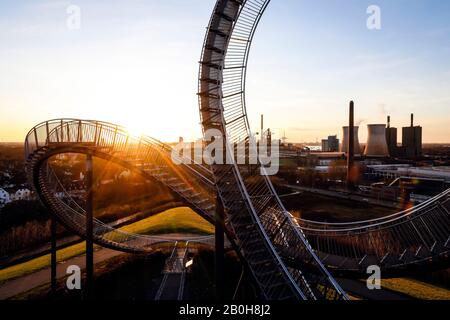 16.01.2020, Duisburg, Nordrhein-Westfalen, Deutschland - Tiger und Schildkröte - Magic Mountain ist eine Landmarke nach Vorbild einer Achterbahn, dem großen Gepl Stockfoto