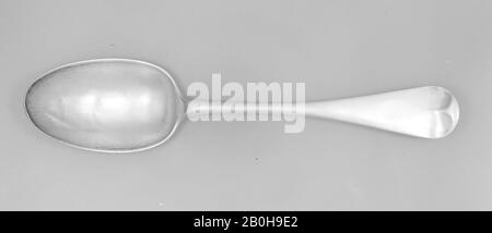 Spoon, amerikanisch, 1730-60, Hergestellt in Albany, New York, Vereinigte Staaten, amerikanisch, Silber, L. 7 15/16 Zoll. (20,2 cm), Silber Stockfoto