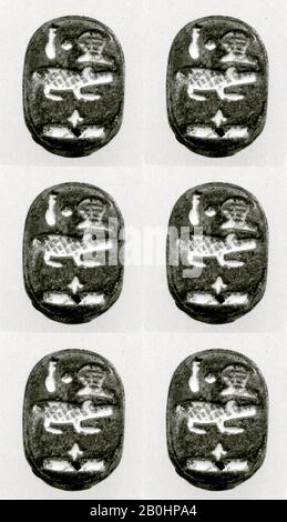 Scarab, Neues Königreich, Ramesside, Dynastie 19-20, ca. 1295-1070 v. Chr., Aus Ägypten, Steatit, L. 1,6 cm Stockfoto