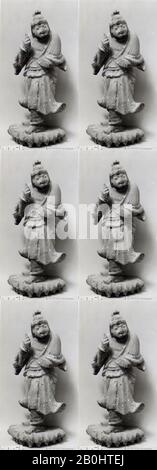 Statuette, China, wahrscheinlich späte Ming-Dynastie (1368-1644), Datum 18. Jahrhundert oder früher, China, Bemaltes Holz, H. 6 1/4 Zoll. (15,9 cm), Skulptur Stockfoto