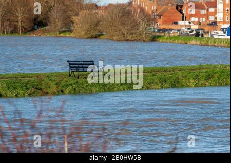 Tewksbury Winter Floods, Ende 2019. Stockfoto