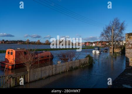 Tewksbury Winter Floods, Ende 2019. Stockfoto