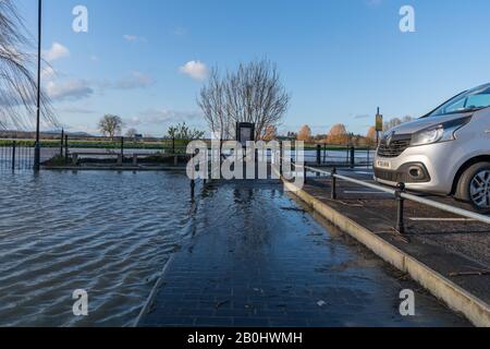 Tewksbury Winter Floods, Ende 2019. Stockfoto