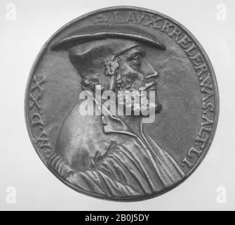 Hans Kels der Jüngere, Laux Kreler und Elisabeth Kreler, Deutsch, Hans Kels der Jüngere (Deutsch, 1508/10-1565), 16. Jahrhundert, Deutsch, Bronze, Durchmesser: 2 1/4 Zoll. (57 mm), Medaillen und Plaketten Stockfoto