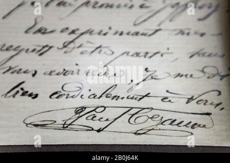 Unterschrift von Paul Cézanne Stockfoto
