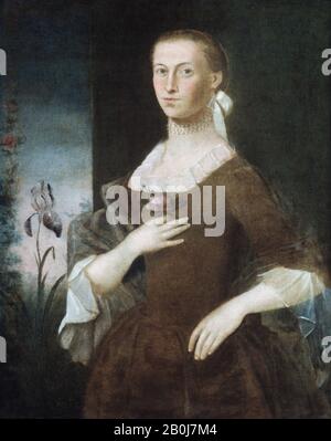 William Johnston, Mrs. Samuel Gardiner, American, William Johnston (1732-173), 1764, American, Oil on Canvas, 36 x 29 Zoll. (91,4 x 73,6 cm), Gemälde Stockfoto