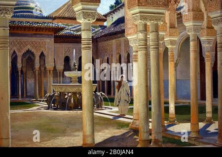 Eine Dienstfrau in der Alhambra (1876) von Adolf Seel (18-1907) deutscher Maler Stockfoto