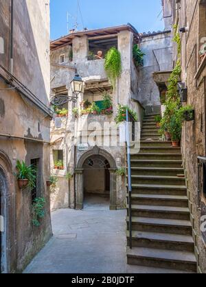 Landschaftlich schöner Anblick im Dorf Vignanello, Provinz Viterbo, Latium, Italien. Stockfoto