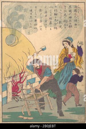 筆者不詳, Das Leben großer Menschen des Abendlandes (Taisei ijin den): Bernard Palissy (ca. 1510-Ca.1589), Japan, Meiji-Zeit (228-1912), 筆者不詳, Ca. 1870, Japan, Polychrom-Holzblockdruck; Tinte und Farbe auf Papier, Bild: 13 1/4 x 9 1/8 Zoll (33,7 x 23,2 cm), Ausdrucke Stockfoto