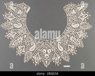 Collar, Britisch, Bedfordshire, Anfang des 19. Jahrhunderts, Britisch, Bedfordshire, Spitze Mit Bügel, Halskette: 40,6 cm (16 Zoll), Textil-Laces Stockfoto