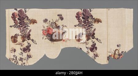 Stück, Französisch, CA. 1.885, Französisch, Baumwolle, L. 41 1/4 x W. 14 1/2 Zoll, 104,8 x 36,8 cm, Textiles-Printed Stockfoto