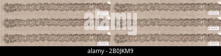 Galloon, Französisch, 18. Jahrhundert, Französisch, Seide und Metallfaden, 16 x 1/2 Zoll, 40,6 x 1,3 cm, Textil-Besatz Stockfoto