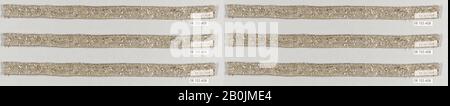 Galloon, Französisch, 18. Jahrhundert, Französisch, Metallgewinde, 12 x 3/4 Zoll, 30,5 x 1,9 cm, Textil-Besatz Stockfoto