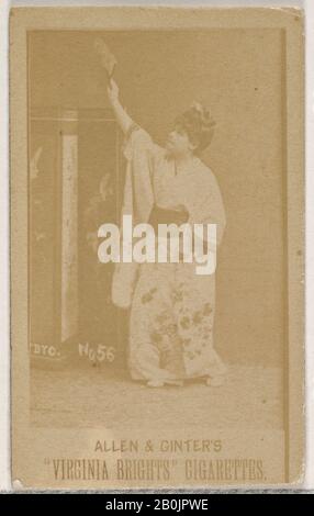 Herausgegeben von allen & Ginter, Karte 56, aus der Schauspielerserie (N45, Typ 5) für Virginia Brights Cigarettes, Ca. "Alben", Foto, Blatt: 2 3/4 x 1 3/8 Zoll (7 x 3,5 cm Stockfoto