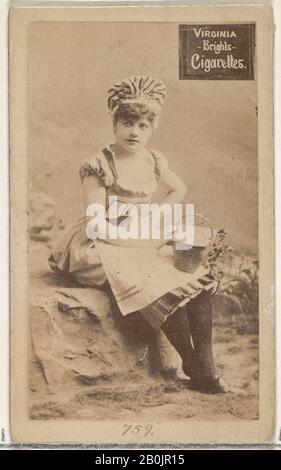 Herausgegeben von allen & Ginter, Karte 759, aus der Schauspielerserie (N45, Typ 2) für Virginia Brights Cigarettes, Ca. "Alben", Foto, Blatt: 2 3/4 x 1 3/8 Zoll (7 x 3,5 cm Stockfoto