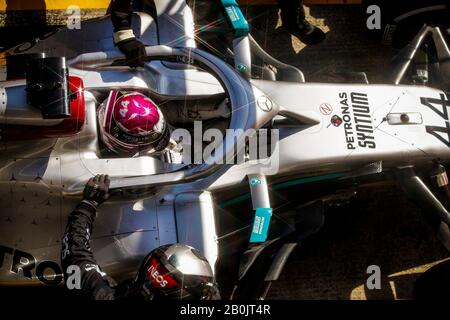 Barcelona, Spanien. Februar 2020. Motorsport: FIA-Formel-1-Weltmeisterschaft 2020, Preseason Testing in Barcelona, #44 Lewis Hamilton (GBR, Mercedes-AMG Petronas Formel-1-Team), Credit: Dpa/Alamy Live News Stockfoto