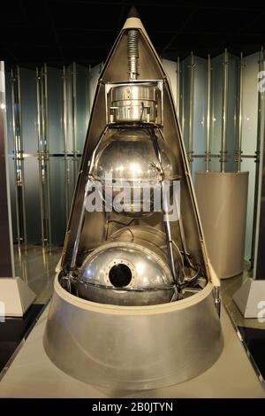 = Die Zweite Erde Sputnik = Es war der erste biologische Satellit der Welt in Druckkabine, der Hund Laika beherbergte, der in Novembe flog Stockfoto