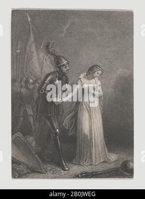 Charles Heath, der ältere, Suffolk und Margaret (Shakespeare, König Heinrich VI., Teil I, Gesetz 5, Szene 3), Charles Heath, der ältere (Britisch, London 85-1848 London), Nach John Massey Wright (Britisch, London 77-66), William Shakespeare (Britisch, Stratford-upon-Avon 1564-1616 Stratford-upon-Avon), 18-40, Gravur und 16 × 9/3: Gravur: 1616. (8,8 × 6,5 cm), Ausdrucke Stockfoto