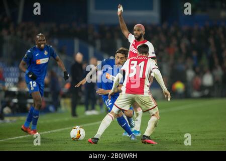 Madrid, Spanien. Februar 2020. WÄHREND DES SPIELS GETAFE GEGEN AJAX AMSTERDAM, UEFA EUROPA LEAGUE BEI ALFONSO PEREZ COLISEUM. Donnerstag, 20. FEBRUAR 2020 Kredit: Cordon PRESS/Alamy Live News Stockfoto