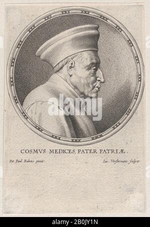 Lucas Vorsterman I, Porträt von Cosimo i de' Medici, Lucas Vorsterman I (Flämisch, Zaltbommel 1595-1675 Antwerpen), Nach Peter Paul Rubens (Flämisch, Siegen 1577-1640 Antwerpen), Cosimo I. de' Medici, Großfürst der Toskana (Italienisch, Florenz 1519-1574 Florenz), 1610-50, Gravur; nur Staatsblatt (15/4 ×: 4: 4.). (17,7 × 12 cm), Ausdrucke Stockfoto