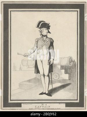 Henri Merke, Nr. 8: Kapitän, Abgrenzungen von Nautischen Zeichen, Nach Thomas Rowlandson (Britisch, London 1757-1827 London), 15. Februar 1799, Radierung und Aquatint, Blatt (getrimmt und eingestellt): 9 3/4 × 7 11/16 in. (24,7 × 19,5 cm), Ausdrucke Stockfoto