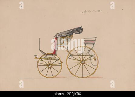 Brewster & Co., Design for Pony Phaeton, nein 4152, Brewster & Co. (American, New York), Herman Stahmer (American, 26-1894), 1892, Pen und schwarze Tinte, Aquarell und Gouache, Blatt: 6 5/16 x 9 1/8 Zoll. (16 x 23,2 cm), Zeichnungen Stockfoto