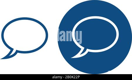 Cloud for Speech. Option in einem Kreis und ohne ihn. Vektor-blaue Symbole. Stock Vektor