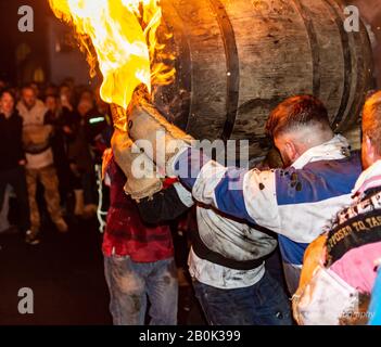 Ottery St Mary Tar Barrels Stockfoto