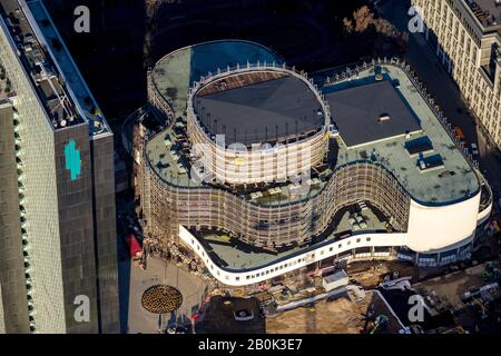 Luftbild, Baustelle, Sanierung und Sanierung Düsseldorfer Schauspielhaus, Düsseldorf, Rheinland, Nordrhein-Westfalen, Deutschland Stockfoto