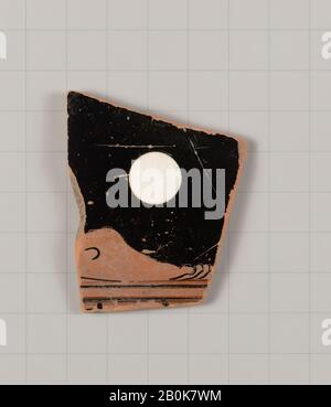 Terrakotta-Fragment eines Stamnos (jar), Griechisch, Attisch, Klassik, Datum 450-440 v. Chr., Griechisch, Attisch, Terrakotta; rotfigurige Vasen Stockfoto