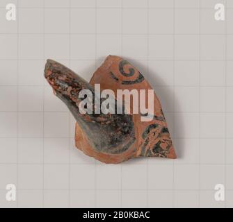 Terrakotta-Fragment eines Stamnos (jar), Griechisch, Attisch, Archaisch, Datum 510-500 v. Chr., Griechisch, Attisch, Terrakotta; schwarze Figur, Vasen Stockfoto