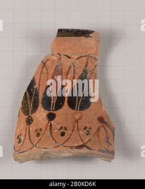 Dem Phineu-Maler zugeschrieben, Terrakotta-Fragment einer Hals-Amphora (jar), Griechisch, Chalcidian, Archaisch, Datum 530-510 v. Chr., Griechisch, Chalcidian, Terrakotta; Schwarzfigur, Vasen Stockfoto