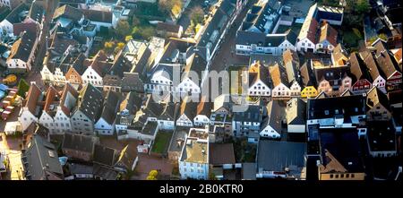 Luftbild, Blick auf die Altstadt, Rekumer Straße, historische Gebäude, historische Altstadt, Haltern am See, Ruhrgebiet, Nord-Rhein-Westphali Stockfoto