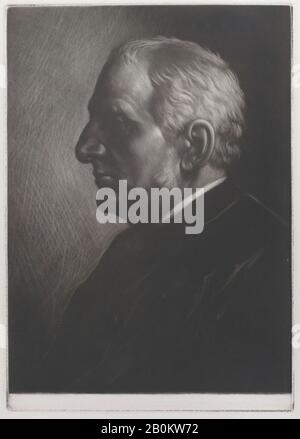 Alphonse Legros, Porträt von Sir Francis Seymour Haden, Alphonse Legros (Französisch, Dijon 1837-1911 Watford, Hertfordshire), Sir Francis Seymour Haden (Britisch, London 1837-1910 Bramdean, Hampshire), 1881, Mezzotint, Platte: 9 13 / 16 Zoll × 7 Zoll (25 × 17,8 cm), Blatt: 17 3/8 × 12 7/8 Zoll (44,1 × 32,7 cm), Ausdrucke Stockfoto