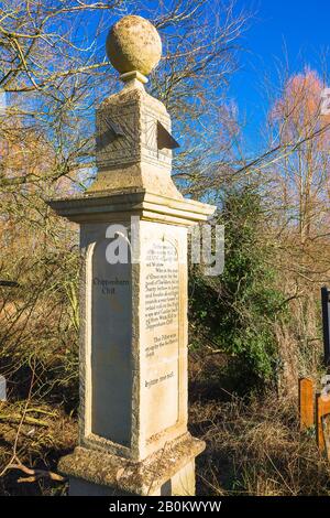 Altes Denkmal für die Erinnerung an Wohltäter Maud Heath, dessen Streben eine Straße über den Fluss Avon und angrenzende Überschwemmungsgebiete finanziert hat, um Pedies zu erhalten Stockfoto