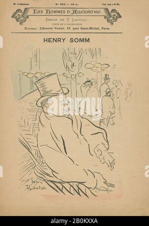 Nach Henri de Toulouse Lautrec, Henry Somm, Nachdem Henri de Toulouse Lautrec (Französisch, Albi 1864-1901 Saint-André-du-Bois), Erschienen 1897, Zincograph, Bild: 7 7/8 × 6 5/16 in. (20 × 16 cm), Blatt: 11 5/8 × 7 7/8 Zoll (29,5 × 20 cm), Ausdrucke Stockfoto