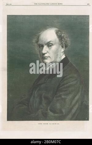 Mason Jackson, Daniel Maclise, R.A., von "Illustrated London News", Mason Jackson (Britisch, Ovingham, Northumberland, 18-1903 London), Nach Thomas Dewell Scott (Britisch, 18-1911), Daniel Maclise (Irisch, Cork, 156-1870 London), 9. Mai 1868, Holzgravur, Blatt: 15 11/16 × 10 9/16 in. (39,8 × 26,8 cm), Ausdrucke Stockfoto