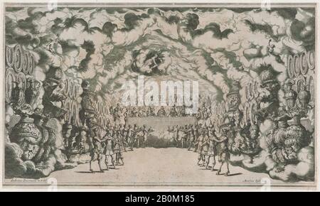 Mathäus Küsel, Königreich Jove mit dem Götterbankett; Entwurf von "Il Pomo D'Oro", Mathäus Küsel (Deutsch 1621-1682), nach Ludovico Ottaviano Burnacini (Italienisch, Mantua 1636-1707 Wien (aktives Österreich)), 1668, Radierung, Blatt (Gestutzt): 10 1/4 × 17 3/16 im Jahr. (26 × 43,6 cm Stockfoto