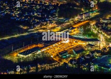 Luftbild City-Center Soest, Hauptbahnhof Soest, Soest, Soester Börde, Nordrhein-Westfalen, Deutschland, DE, Europa, Luftbild, Vogelperspektive vie Stockfoto