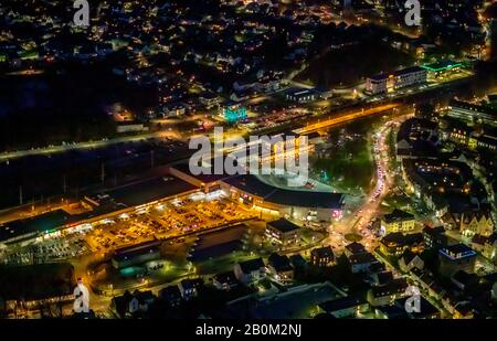 Luftbild City-Center Soest, Hauptbahnhof Soest, Soest, Soester Börde, Nordrhein-Westfalen, Deutschland, DE, Europa, Luftbild, Vogelperspektive vie Stockfoto