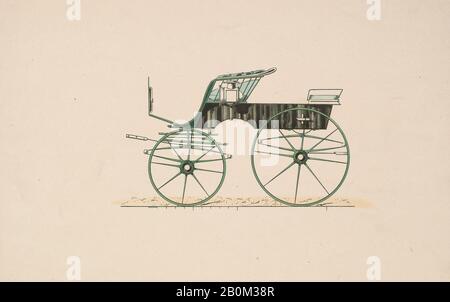 Brewster & Co., Design for 4 Seat Phaeton, no TOP, Brewster & Co. (American, New York), 1850-1910, Watercolor and Ink, Sheet: 5 11/16 × 8 11/16 in. (14,4 × 22,1 cm), Zeichnungen Stockfoto