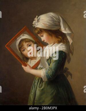 Elisabeth Louise Vigée Le Brun, Julie Le Brun (170-19) Looking in a Mirror, Elisabeth Louise Vigée Le Brun (Französisch, Paris 55-2'13 Paris), 1787, Oil on Canvas, 28 3/4 × 23 3/8 in. (73 × 59,4 cm), Gemälde Stockfoto