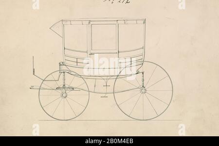 Brewster & Co., Design for Rockaway, nein 272, Brewster & Co. (American, New York), 1850-1910, Stift und schwarze Tinte, Blatt: 5 3/4 x 8 3/4 Zoll. (14,6 x 22,2 cm), Zeichnungen Stockfoto